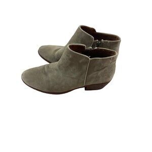 Sam Edelman Women's Suede Beige Zip up Ankle Bootie - 9
